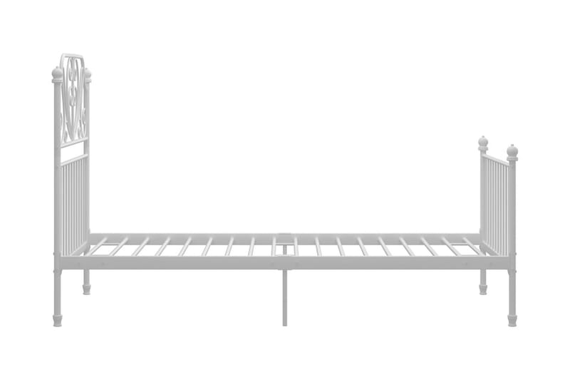 Sängram vit metall och plywood 100x200 cm - Vit - Sängram & sängstomme
