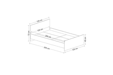 Sängstomme för Enkel Säng Fruitland Sängram Vit - 125 x 72 x 204 cm - Möbler - Säng - Sängram & sängstomme