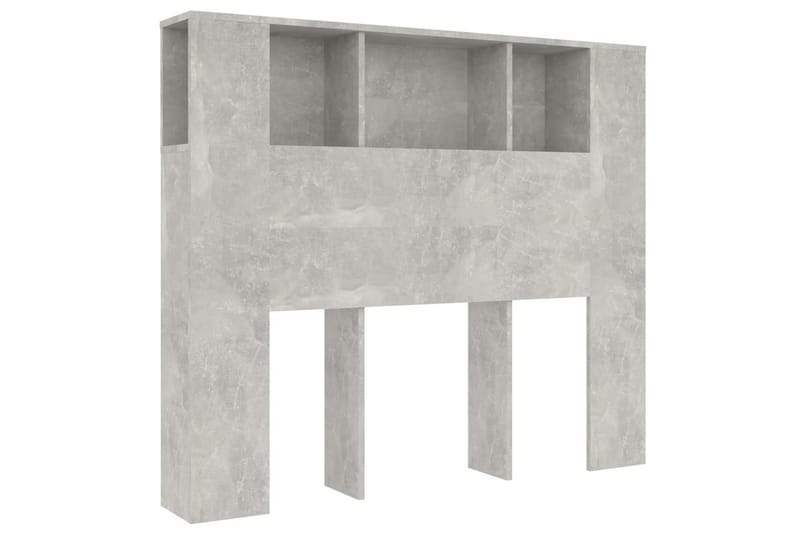 beBasic Sänggavel med förvaring betonggrå 120x18,5x104,5 cm - Grey - Sänggavel