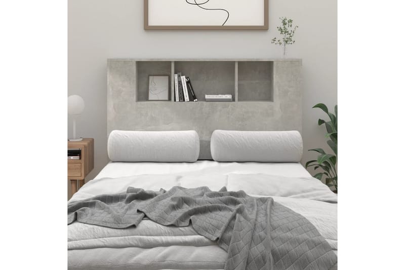 beBasic Sänggavel med förvaring betonggrå 120x18,5x104,5 cm - Grey - Sänggavel