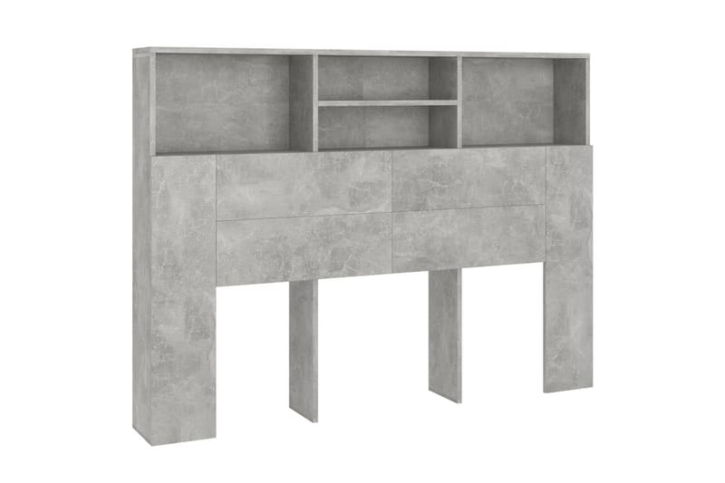 beBasic Sänggavel med förvaring betonggrå 140x19x103,5 cm - Grey - Sänggavel