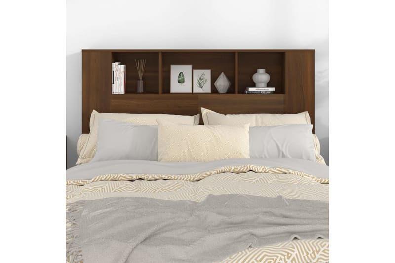 beBasic Sänggavel med förvaring brun ek 140x18,5x104,5 cm - Brown - Sänggavel