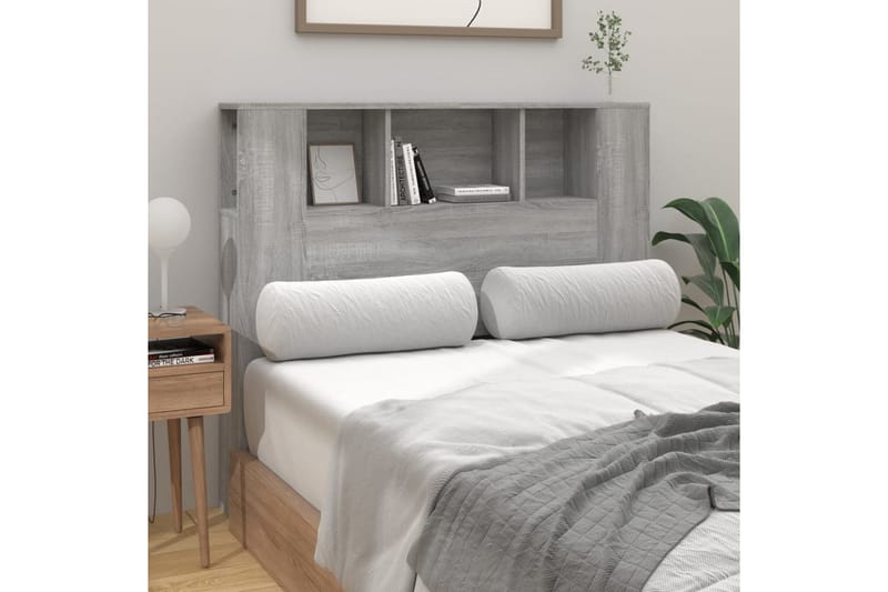 beBasic Sänggavel med förvaring grå sonoma 120x18,5x104,5 cm - Grey - Sänggavel