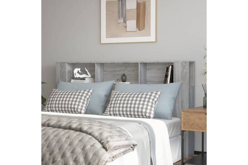 beBasic Sänggavel med förvaring grå sonoma 180x18,5x104,5 cm - Grey - Sänggavel