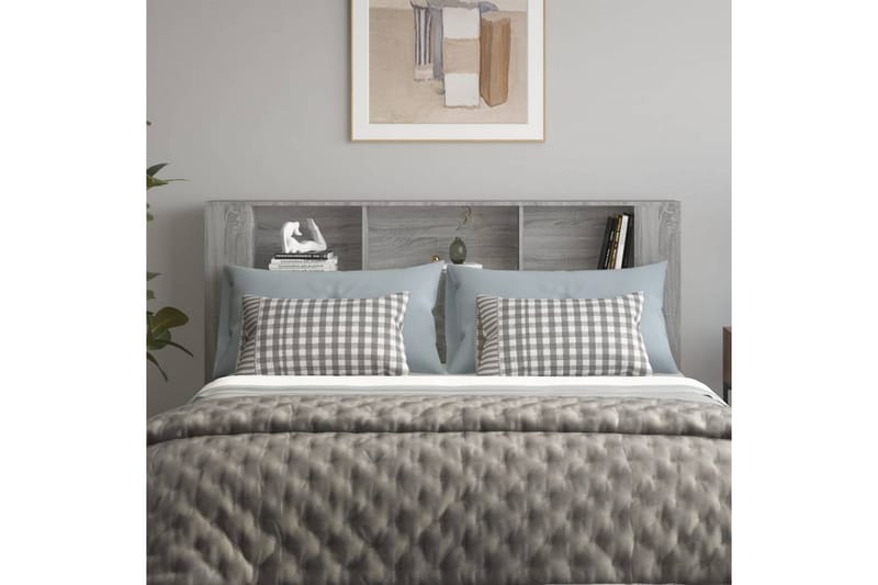 beBasic Sänggavel med förvaring grå sonoma 180x18,5x104,5 cm - Grey - Sänggavel
