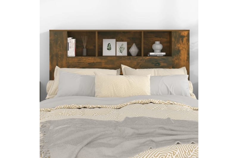 beBasic Sänggavel med förvaring rökfärgad ek 140x18,5x104,5 cm - Brown - Sänggavel