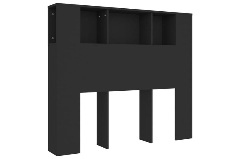 beBasic Sänggavel med förvaring svart 120x18,5x104,5 cm - Black - Sänggavel