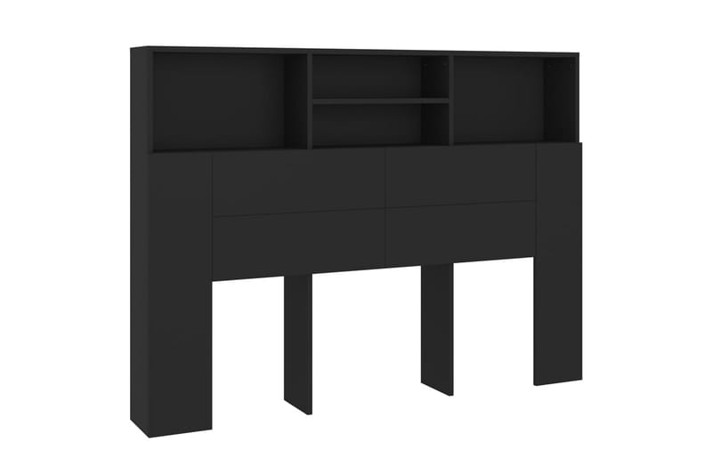 beBasic Sänggavel med förvaring svart 140x19x103,5 cm - Black - Sänggavel