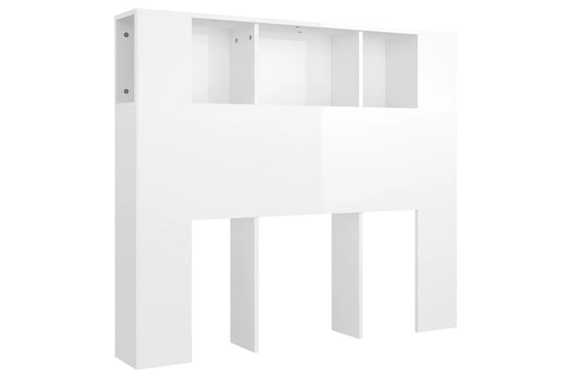 beBasic Sänggavel med förvaring vit högglans 120x18,5x104,5 cm - White - Sänggavel