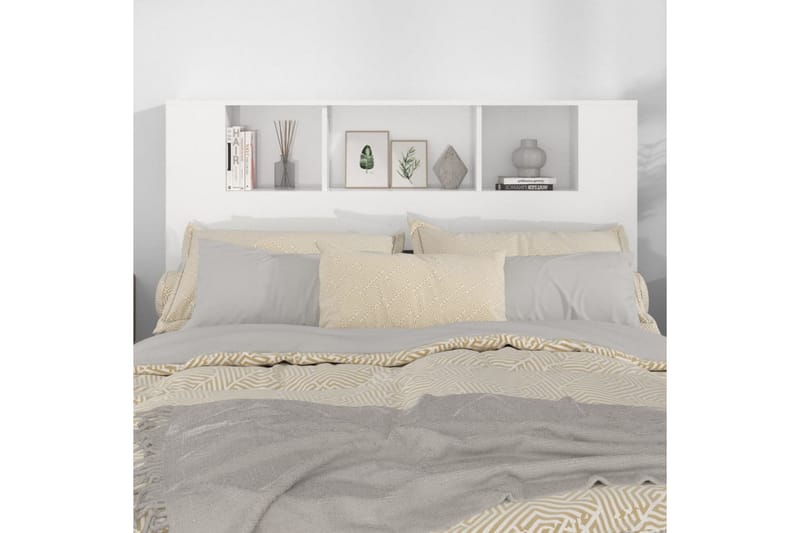 beBasic Sänggavel med förvaring vit högglans 140x18,5x104,5 cm - White - Sänggavel