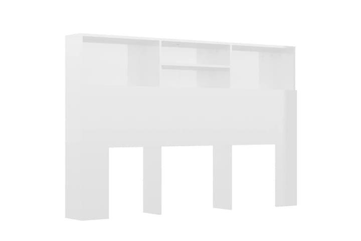 beBasic Sänggavel med förvaring vit högglans 160x19x103,5 cm - White - Sänggavel