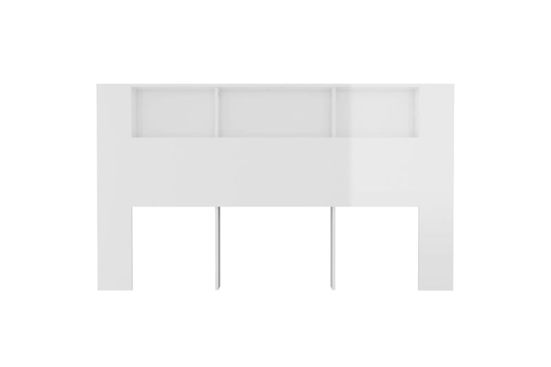 beBasic Sänggavel med förvaring vit högglans 180x18,5x104,5 cm - White - Sänggavel
