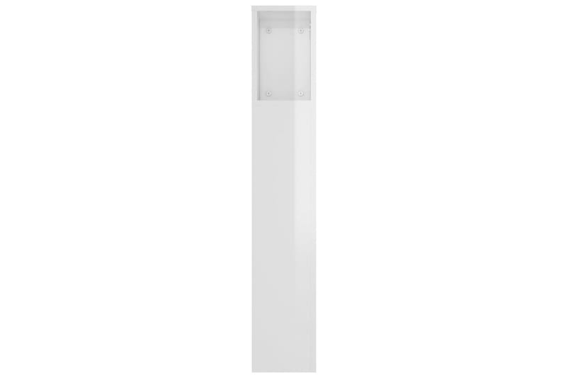 beBasic Sänggavel med förvaring vit högglans 180x18,5x104,5 cm - White - Sänggavel