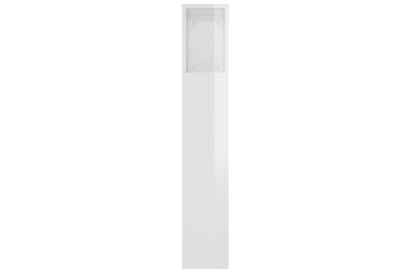 beBasic Sänggavel med förvaring vit högglans 220x18,5x104,5 cm - White - Sänggavel
