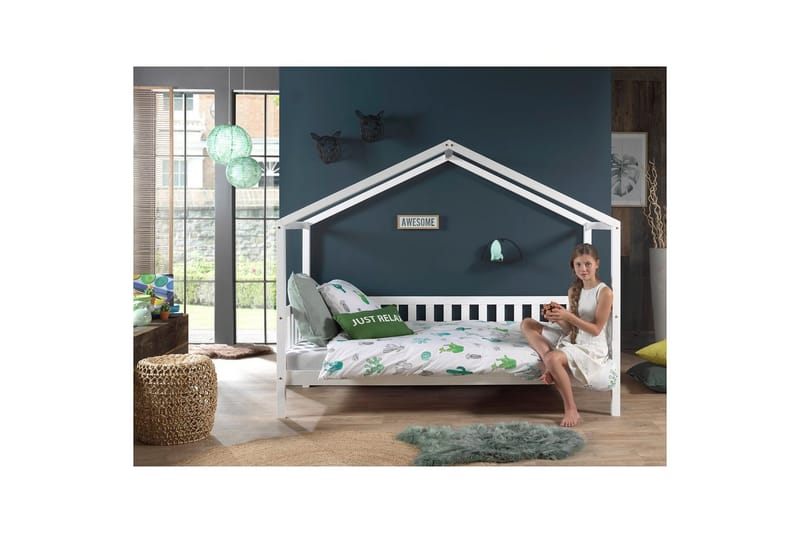 Hussäng med låda Dallas 90x200 cm Vit, Med staket - Vit, Med staket - Möbler - Säng - Sängtillbehör & sänggavel - Sängförvaring
