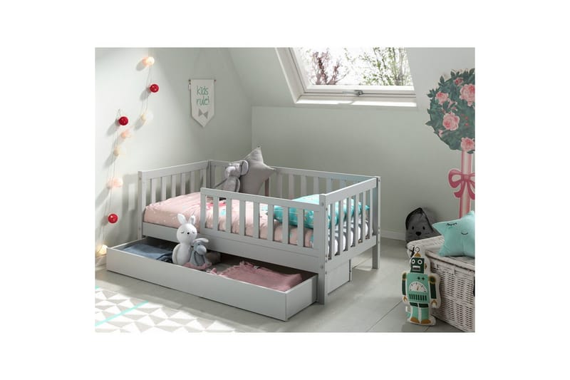 Juniorsäng med låda Peuterbed Grå - Grå - Möbler - Säng - Sängtillbehör & sänggavel - Sängförvaring