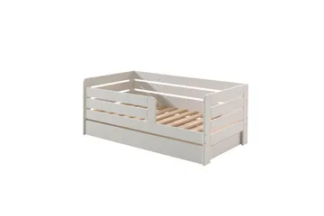 Juniorsäng med skyddsräcken och låda Peuterbed Vit - Vit - Möbler - Säng - Sängtillbehör & sänggavel - Sängförvaring