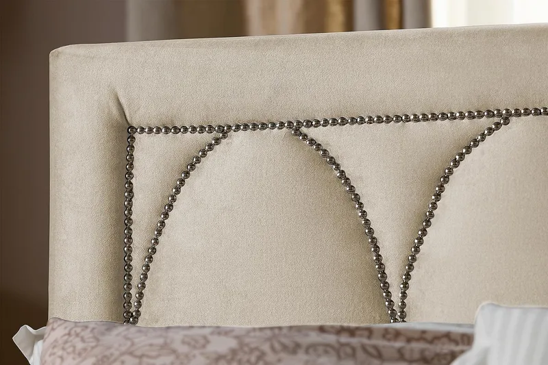 Leva Sänggavel 180cm - Beige/Sammet - Möbler - Säng - Sängtillbehör & sänggavel - Sänggavel