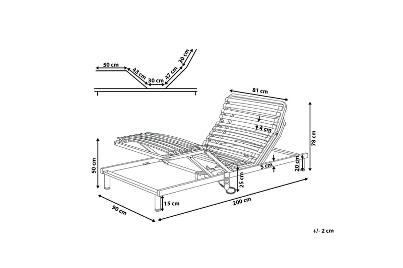 Ribbotten Comfort 90|200 cm - Grå - Ribbotten