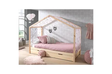 Säng utan staket och en textilsatslåda Dallas 90x200 cm Naturlig - Naturlig - Möbler - Säng - Sängtillbehör & sänggavel - Sängförvaring