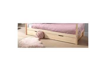 Säng utan staket och en textilsatslåda Dallas 90x200 cm Naturlig - Naturlig - Möbler - Säng - Sängtillbehör & sänggavel - Sängförvaring