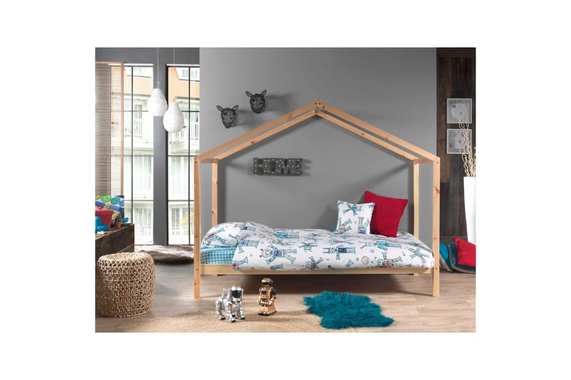 Säng utan staket och en textilsatslåda Dallas 90x200 cm Naturlig - Naturlig - Möbler - Säng - Sängtillbehör & sänggavel - Sängförvaring