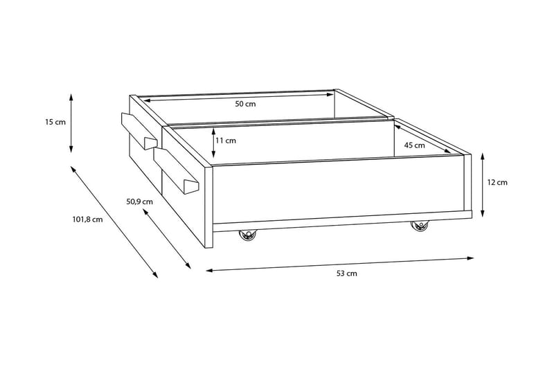 Ahmetbay Sänglåda 2-pack - Grå/Brun - Möbler - Säng - Sängtillbehör & sänggavel - Sängförvaring