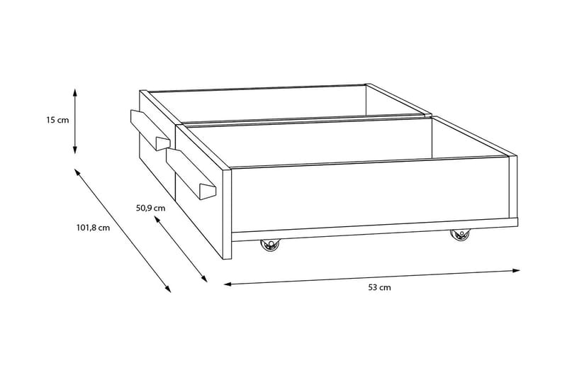 Ahmetbay Sänglåda 2-pack - Grå/Brun - Möbler - Säng - Sängtillbehör & sänggavel - Sängförvaring
