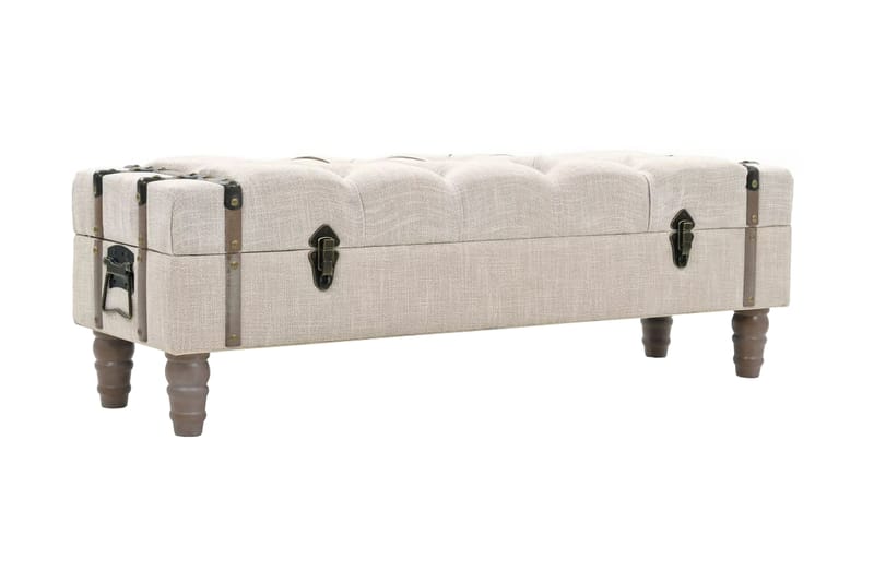 Förvaringsbänk massivt trä och stål 111x34x37 cm - Förvaringskista & sängkista - Sängbänk - Sängförvaring