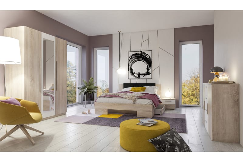 Sänglåda Tikob 69x116 cm - Natur/Vit - Möbler - Säng - Sängtillbehör & sänggavel - Sängförvaring