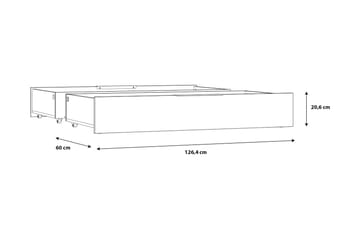 Sänglådor Yundola 2-pack - Svart/Grå - Möbler - Säng - Sängtillbehör & sänggavel - Sängförvaring