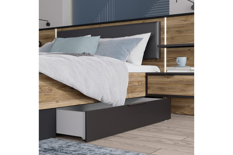 Vergina Sänglådor 2-pack - Svart/Grå - Möbler - Säng - Sängtillbehör & sänggavel - Sängförvaring
