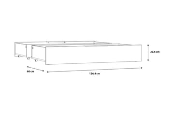 Vergina Sänglådor 2-pack - Svart/Grå - Möbler - Säng - Sängtillbehör & sänggavel - Sängförvaring
