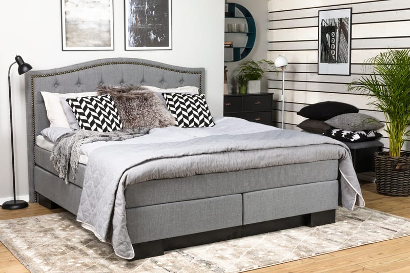 Amiral Sänggavel Toppad 185 cm - Grå - Möbler - Säng - Sängtillbehör & sänggavel - Sänggavel