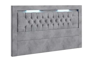 Arona Sänggavel 160 cm med Belysning Sammet - Grå - Möbler - Säng - Sängtillbehör & sänggavel - Sänggavel