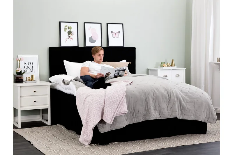 Ava Sänggavel 180 cm - Svart - Möbler - Säng - Sängtillbehör & sänggavel - Sänggavel