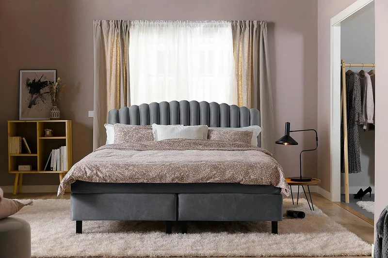 Davia Sänggavel 140 cm - Mörkgrå/Sammet - Möbler - Säng - Sängtillbehör & sänggavel - Sänggavel