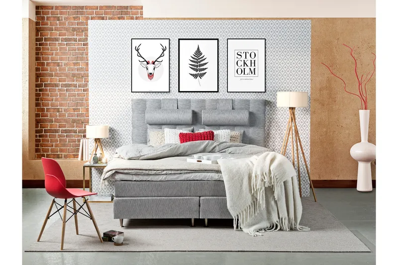 Drömsk Sänggavel 180 cm - Ljusgrå - Möbler - Säng - Sängtillbehör & sänggavel - Sänggavel