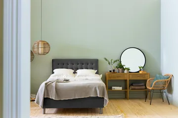 Ella Sänggavel 120 cm Rutig - Mellangrå/Sammet - Möbler - Säng - Sängtillbehör & sänggavel - Sänggavel