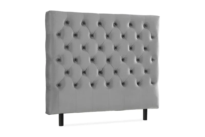 Ella Sänggavel 140 cm Djuphäftad - Grå/Sammet - Möbler - Säng - Sängtillbehör & sänggavel - Sänggavel