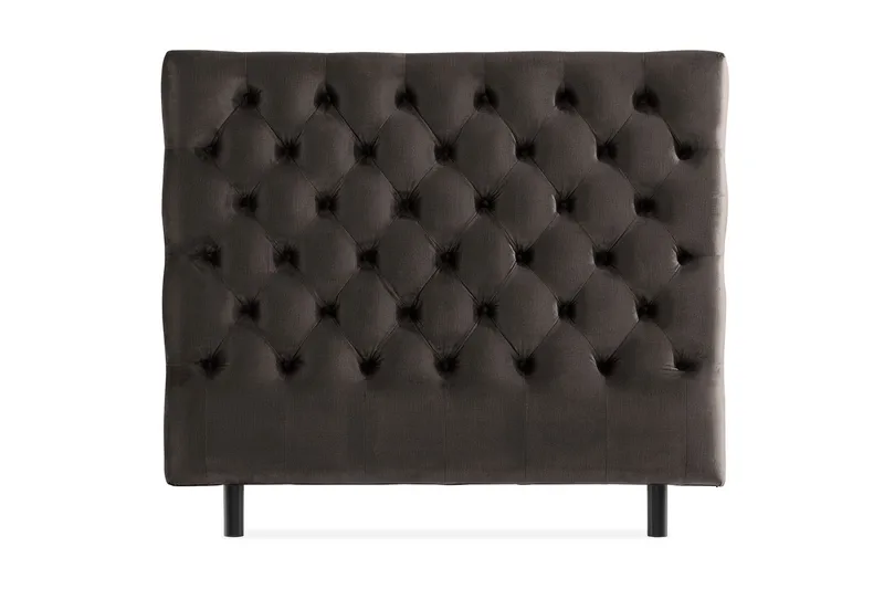 Ella Sänggavel 140 cm Djuphäftad, Mörkgrå/Sammet