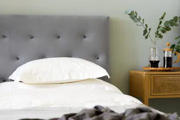 Ella Sänggavel 160 cm Knappar - Grå/Sammet - Möbler - Säng - Sängtillbehör & sänggavel - Sänggavel