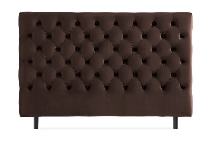 Ella Sänggavel 180 cm Djuphäftad, Brun/Sammet