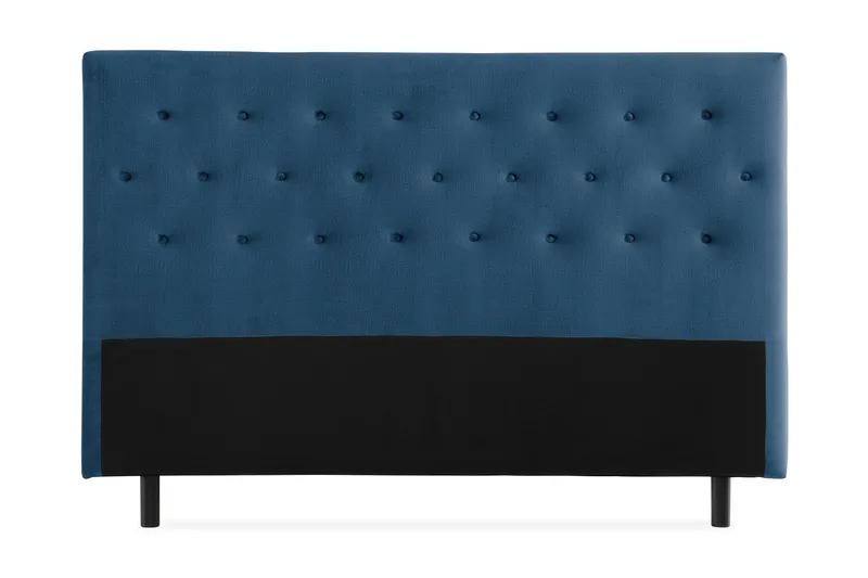 Ella Sänggavel 180 cm Knappar, Blå/Sammet