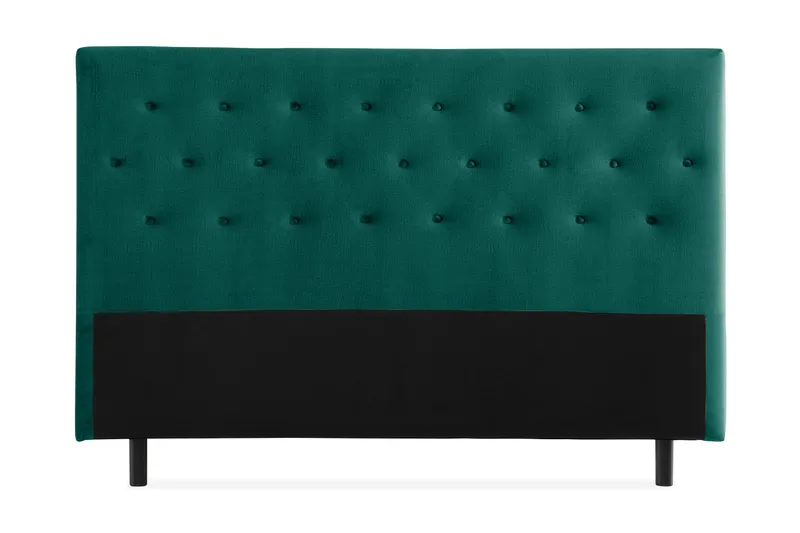 Ella Sänggavel 180 cm Knappar, Grön/Sammet