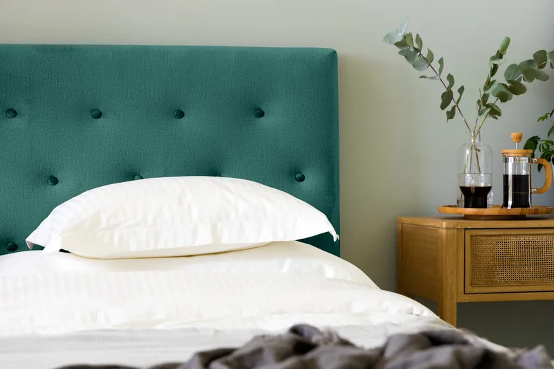 Ella Sänggavel 180 cm Knappar - Grön/Sammet - Möbler - Säng - Sängtillbehör & sänggavel - Sänggavel