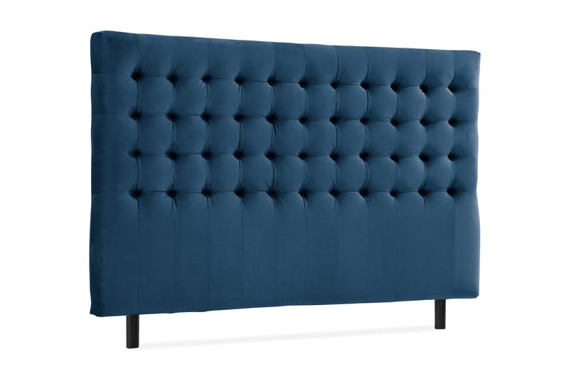 Ella Sänggavel 180 cm Rutig - Blå/Sammet - Möbler - Säng - Sängtillbehör & sänggavel - Sänggavel