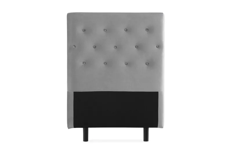 Ella Sänggavel 90 cm Knappar, Grå/Sammet