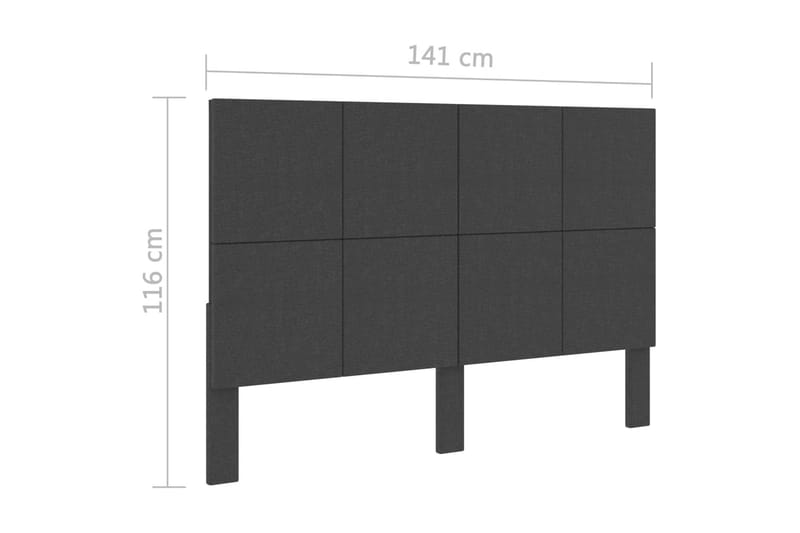 Huvudgavel mörkgrå tyg tuftad 140x200 cm - Grå - Sänggavel