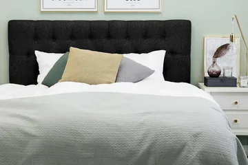 Lucky Diamant Sänggavel 160 cm - Svart/Grå - Möbler - Säng - Sängtillbehör & sänggavel - Sänggavel